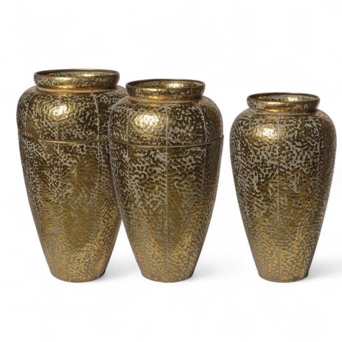 SET 3 VASI METALLO ORO